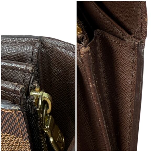 Louis Vuitton Damier Ebene Portefeuille Sarah Wallet Authentic Made In Spain - Picture 12 of 16